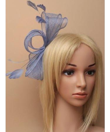 Arranview Jewellery Blue fascinator with bows and feather tendrils on clear comb - Buy Online on GoSupps.com