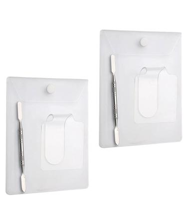 Lurrose 2st acrylic palette make-up mixed tray Professional cosmetics curly tablet portable art pallet make-up hand foundation mixed plate nail art stainless steel adjust handheld