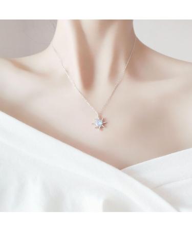 Immorrosa Eternal Rose & 925 Silver Moonstone Necklace with Crystal Earrings Perfect Gift for Mrs. & Mom | Valentine's Day Birthday Christmas Anniversary - Buy Online on GoSupps.com