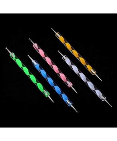 Aoshang 5pc UV Gel Painting Nail Art Dotting Pen Tool Kit for DIY Design & Manicure - Buy Online on GoSupps.com
