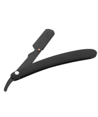 Manual Razor Folding Razor Without Blade for Home Hairdressing Salon Barber Shop(Black)
