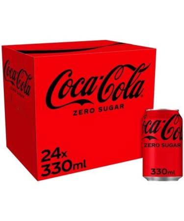 Coca Cola Coke Zero Cans Soda Fizzy Drink 24x330ml - Buy Online on GoSupps.com