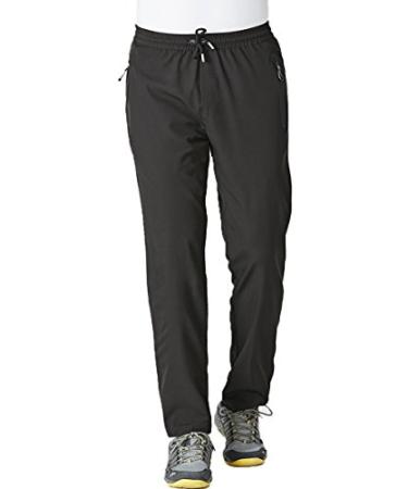 Gopune Men's Summer Lightweight Breathable Casual Hiking Running Pants Outdoor Sports Quick Dry Trousers Black X-Large
