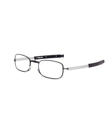 Folding reading glasses with keychain portable middle-aged and elderly anti-blue light women's and men's 4.3inx1.0inx1.7in Black