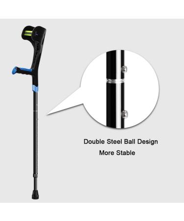 GHFTCCF Adults Folding Forearm Crutches Lightweight Adjustable Open Cuff Crutches Canes Ergonomic Design with Non-Slip Foot Cap Suitable for Height 148-190cm/ 4' 8''-6' 2'' Double The Comfort Orange 1 count - Buy Online on GoSupps.com