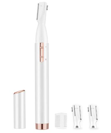 Upgraded Eyebrow Trimmer Precision Facial Hair Trimmer with Comb Battery Operated Painless Electric Eyebrow Razor Facial Hair Remover Face Chin Neck Upper-Lip Peach-Fuzz