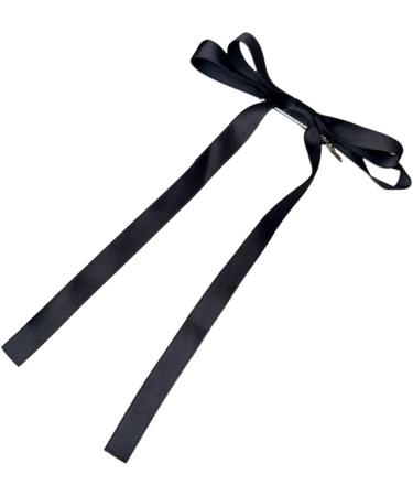 hgnxa Ribbon w Hair Clips for Women Girl Teens Kid Tassels Ribbon wknot Hair Clips with Long Tail Women Hair Accessories Black bow ribbon - Buy Online on GoSupps.com