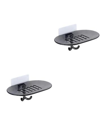 Amosfun 2pcs Box Bathroom Storage Holder Soap Rack Venetian Plaster Tools Straw Glasses Easter Island Silicone Mold Soap Holder Bathroom Storage Rack Suction Wall Soap Box