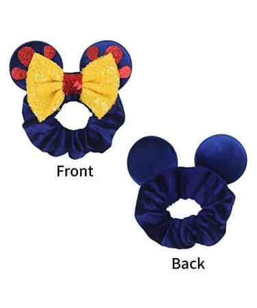 6 Pack Mouse Ears Hair Bows Scrunchies - Velvet Sparkle Sequin Hair Accessories for Kids and Adults - Perfect for Cosplay, Vacation, Party - Style 1 - Buy Online on GoSupps.com