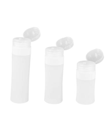 Beaupretty Travel Cosmetics Bottle Silicone Empty Bottle Cosmetics Sub Bottle Cosmetics Storage Bottle Empty Bottle Sub Simple white White Simple Sub Bottle 3.6*3.5*13.2cm+3.6*3.5*11.2cm+3.6*3.5*8.2cm White