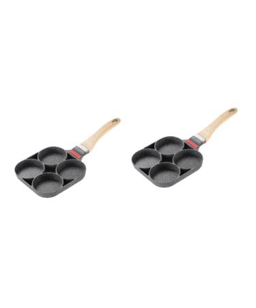 Zerodeko 2pcs 4 Frying Pan Fried Egg Pan Baking Pan Griddle Pan Egg Skillet Dishwasher Safe Cookware Nonstick Pan Omelette Pan Nonstick Mini Non Stick Pan Square Plate Bakeware Omelet Pan 40X17.6X2.5cmx2pcs Assorted Colorx2pcs