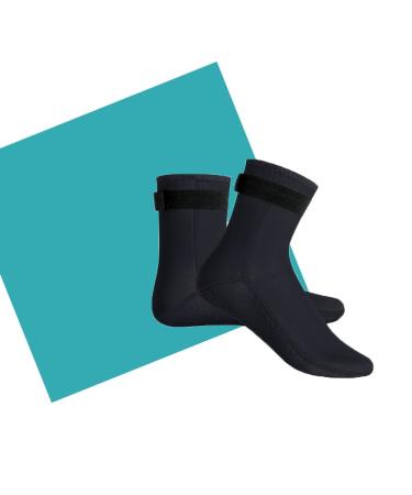 VeiledMoon Neoprene Socks 3mm Wetsuit Socks Thermal Anti-Slip Surf Booties Dive Boots Sand Socks Fin Socks Beach Socks Black Large