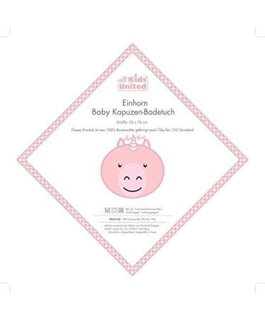 All Kids United Eco-Friendly 100% Cotton Baby Hooded Towel - Soft & Absorbent Pink Bath Towel for Babies & Children | 76 x 60 cm - Buy Online on GoSupps.com