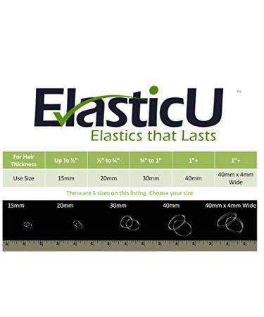 40mm x 2mm Strong Clear Reusable Hair Elastics by ElasticU - Buy Online on GoSupps.com