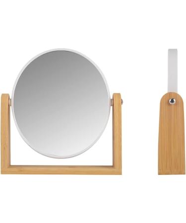 LOTIKO Double Sided Makeup Mirror with Bamboo Stand - 1X/3X Magnification, 360 Swivel, Oval Vanity Mirror for Beauty Gifts - Buy Online on GoSupps.com