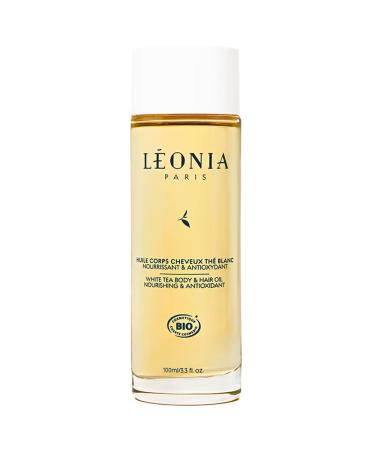 LÉONIA White Tea Body and Hair Oil - Nourishing, Anti-Aging, Antioxidant - Certified Organic and Vegan - 200 ml