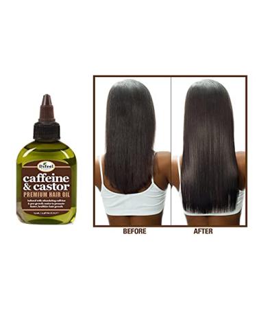 Difeel Caffeine & Castor Premium Hair Oil 2.5 oz - Promotes Faster Hair Growth - Buy Online on GoSupps.com