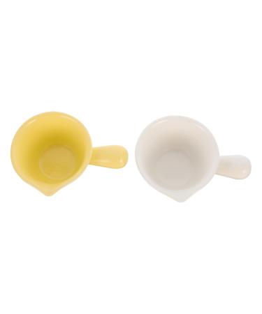 Zerodeko 2pcs Long Handle Bowl Coffee Syrup Ceramic Vinegar Bowl Gravy Seasoning Bowl Ceramics Baking Bowl