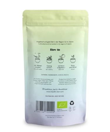 Health Bar Organic Matcha Powder 50g - Premium Sugar-Free Green Tea from Japan for Matcha Latte - Buy Online on GoSupps.com