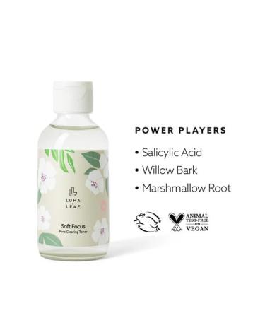 LUMA & LEAF Clearing Facial Toner 4 Oz - Natural Blemish & Acne Solution with Willow Bark Salicylic Acid & Niacinamide - Deep Nourishing Pore Tightening Formula - Buy Online on GoSupps.com