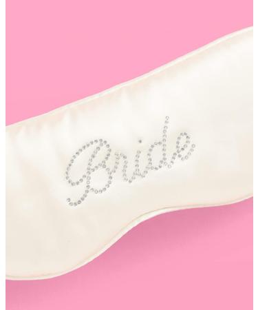 XO Fetti Bride Sleep Mask | Ivory Satin Rhinestone Embroidered - Buy Online on GoSupps.com