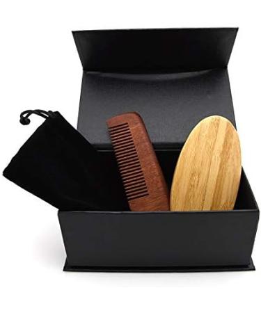 Lucaser Beard Brush & Mustache Comb Kit - Premium Facial Grooming Set for Men | Perfect Gift for Beard Care - Buy Online on GoSupps.com