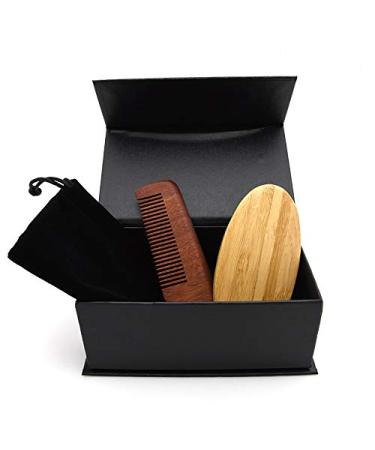 RIYAN Beard Brush & Mustache Comb Set | Men's Facial Care Grooming Gift | Premium Bristle & Shaving Brush Set - Buy Online on GoSupps.com