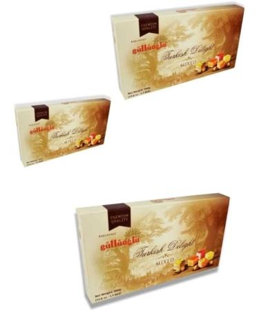 Gulluoglu Turkish Delight Mixed 500 gr (Pack of 3) daily fresh shipment from Istanbul/Turkey - Buy Online on GoSupps.com