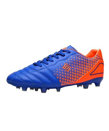 DREAM PAIRS Men's Firm Ground Soccer Cleats Soccer Shoes 8.5 Royal/Orange