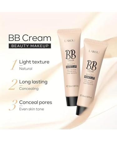BB Cream Coverage Waterproof Glow BB Cream + CC cream Long-Lasting Oil-Control Pore-Hiding Foundation Makeup Skin Care Foundation Makeup Tinted Moisturizer Moisturizer Face 1.06oz - Buy Online on GoSupps.com