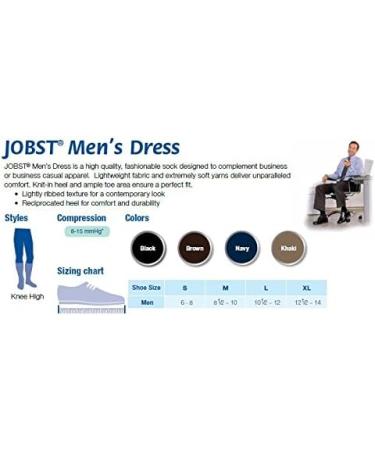 JOBST Men's Dress Knee High Compression Stockings - Stylish & Comfortable Rib Design Class 8-15 Khaki X-Large for All-Day Wear - Buy Online on GoSupps.com