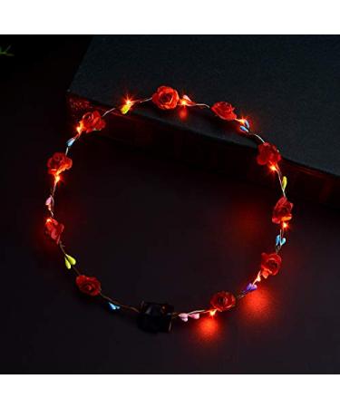 Frmarche 5pcs LED Flower Flashing Crown Hair Garland - Luminous Light for Girls - Random Colors - International Shipping - Buy Online on GoSupps.com