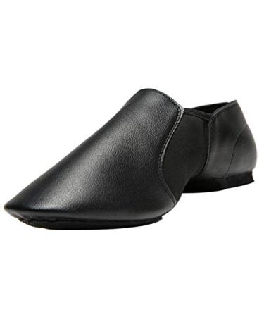 Rabicos Slip-On Jazz Shoes Leather Upper Dance for Girls and Boys (Toddler/Little Kid/Big Kid) 12.5 Little Kid Black