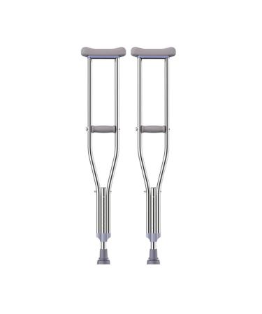 Crutches Underarm Crutches Double Crutches for The Elderly Non-Slip Crutches for The Disabled Young People with Fracture Cane (Color : Silver Size : L) Smooth Sailing