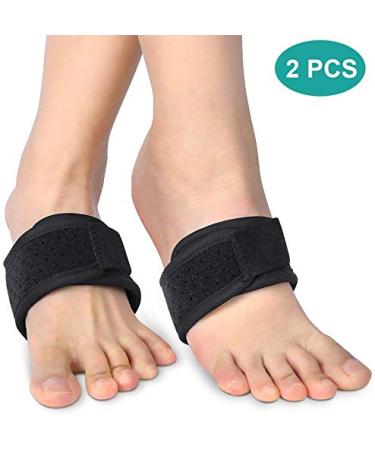Foot Arch Support Sleeve - Adjustable Brace for Flat Feet High Arches & Heel Pain Relief - One Size Fits Most - 1 Pair - Buy Online on GoSupps.com
