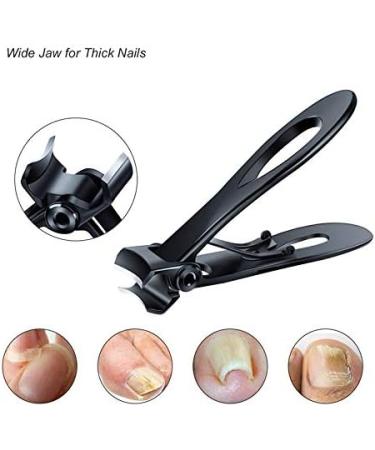 Scalewbin Nail Clipper Set Thick Toenail & Fingernail Cutter With Wide Jaw Opening Stainless Steel Nail File Ingrown Manicure Pedicure Kit For Men & Women Black - Buy Online on GoSupps.com