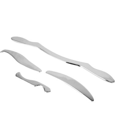 Verdant Touch Stainless Steel Gua Sha & Schab Massage Tools - 4-Piece Health Care Set with Aluminum Case for Optimal Wellness - Buy Online on GoSupps.com