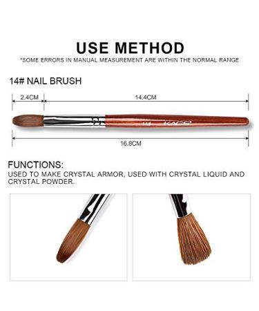 Rolabling Kolinsky Sable Acrylic Nail Art Brush - Professional Red Wooden Handle (Size 14) - Buy Online on GoSupps.com