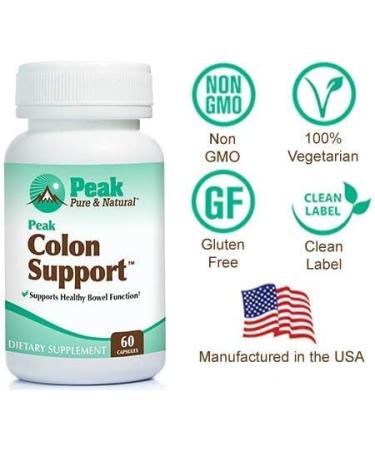 Peak Pure & Natural Colon Support Supplement - Colon Cleanser for Digestive Health - 60 Capsules - Buy Online on GoSupps.com