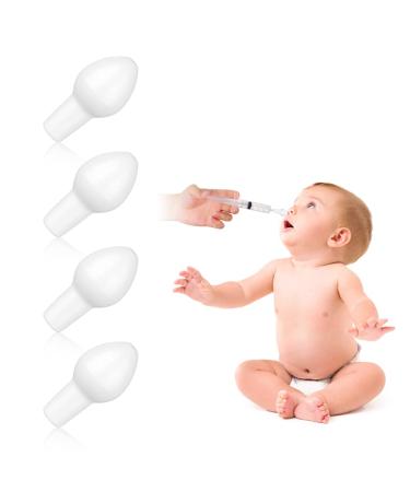 Uraqt nasal douche replacement head 4 PC attachments white nasal rinsing salt silicone tip nose washing can for nasal cleaning and nose rinsing nasal dash for adults baby and children (olive type 1 hole) white olive type