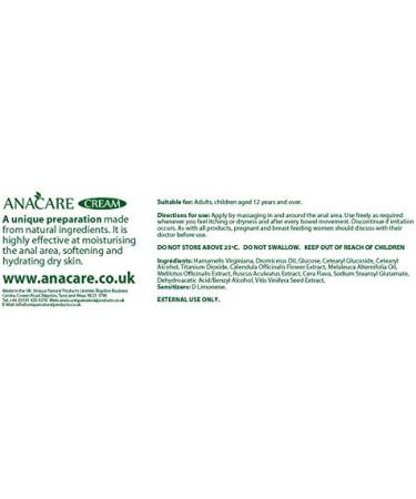 Anacare - Fast Acting Hemorrhoid Cream - Anal Itching - Piles - Haemorrhoids - Buy Online on GoSupps.com