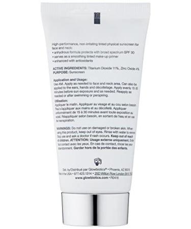 GLOWBIOTICS MD Tinted Sunscreen SPF 30 - Broad Spectrum UVA/UVB Mineral Sunscreen - 2 Fl Oz - Silver - Suitable for All Skin Types - Buy Online on GoSupps.com