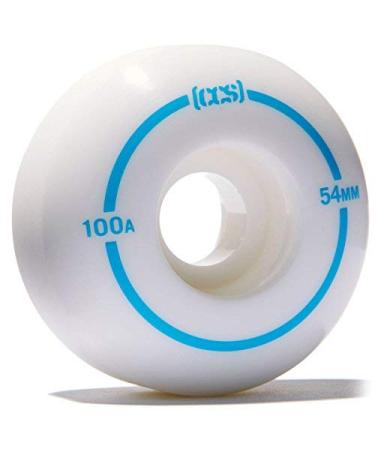 CCS Skateboard Wheels - 52mm, 53mm, 54mm, 56mm - 100A White 52mm