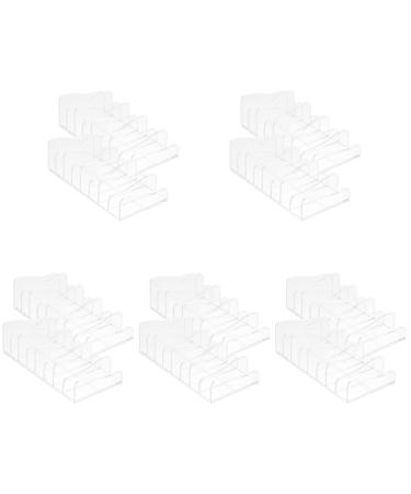 Ciieeo Acrylic Organiser 10 pcs Plastic Blush Divided Eyeshadow Countertop for Clear Bathroom Display Eye Wallet Stand 17.2X8.5X5.3CMx5pcs Transparentx5pcs