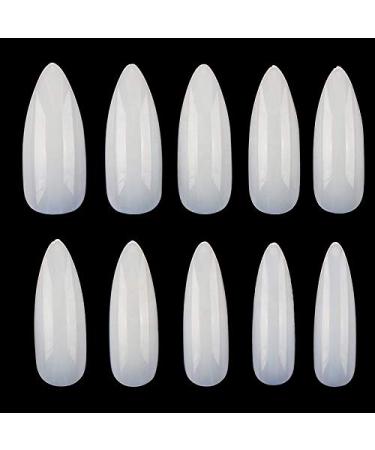 600 Extra Long Stiletto Almond Press On Acrylic Nail Tips - Full Cover for Salon & Home Use - International Shipping Available - Buy Online on GoSupps.com