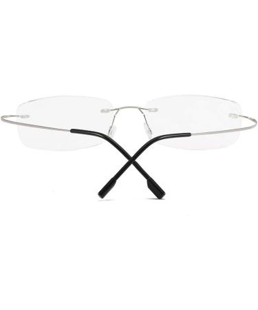 Super Light Titanium Rimless Reading Glasses for Men & Women - Silver & Pink +1.50 | Stylish & Comfortable Reading Aid - Buy Online on GoSupps.com