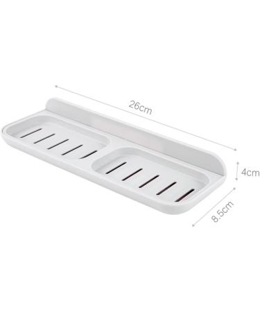 Ciieeo 3pcs 2 Wall-mounted Soap Holder Drain Soap Drainable Soap Rack Soap Dish Holder Shower Soap Dish Bath Soap Holder Sink Sponge Holder Suction Cup Soap Dish Double Row White Soap Box - Buy Online on GoSupps.com