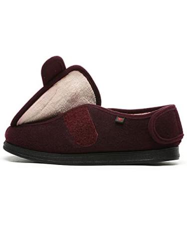 ZJING Women's Warm Wide Diabetic Shoes - Adjustable Closures for Arthritis, Edema, Swollen Feet - Size 8.5 Red Plus Velvet - Buy Online on GoSupps.com
