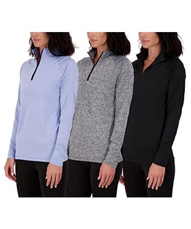 3 Pack Women s Dry Fit Long Sleeve Quarter Zip Full Zip Up