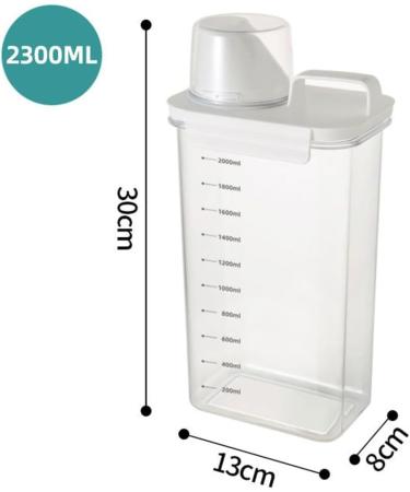 Zoegneer Laundry Detergent Dispenser Washing Powder Storage Box Household Bathroom Detergent Storage Tank Transparent Acrylic Box(2300ML) - Buy Online on GoSupps.com